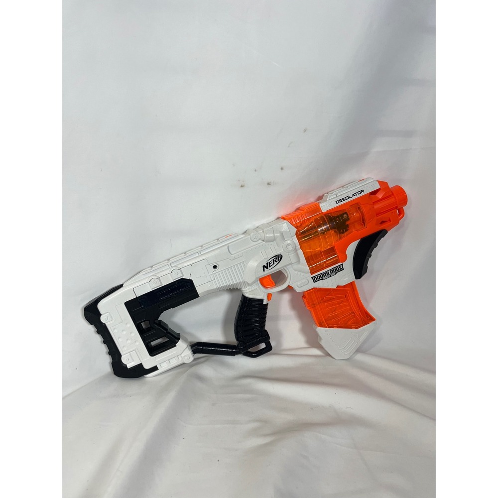 Nerf Doomlands Impact Zone Desolator Motorized Blaster White Orange B1523